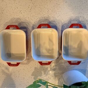 NWOT Staub Red and Cream Mini Baking Dishes